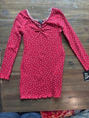 Art Class Girls Red Heart dress 10/12 NWT